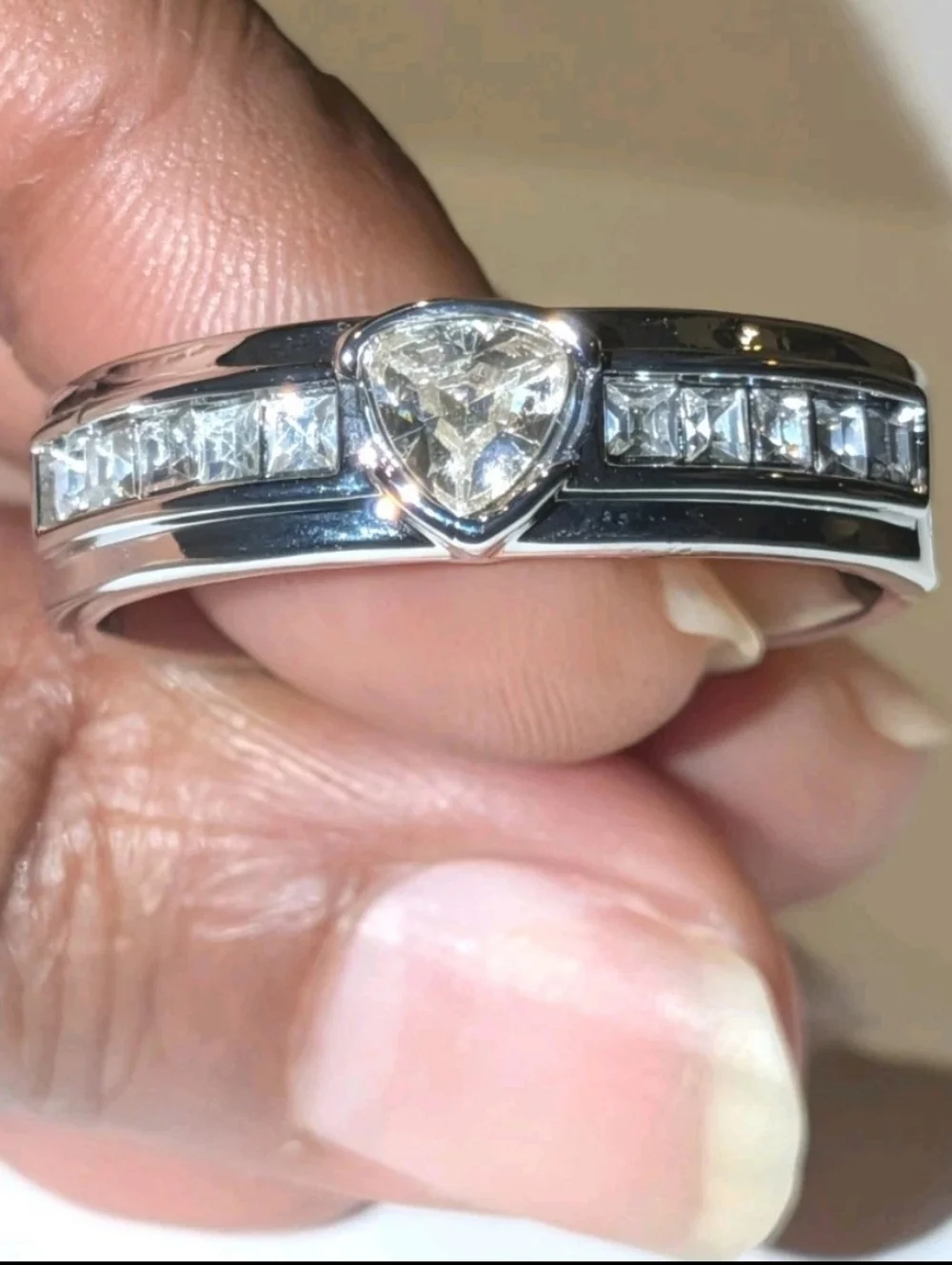 1 Ct Men's Wedding Ring 14K White Gold Plated Round Cut Simulated Diamond Sz 13